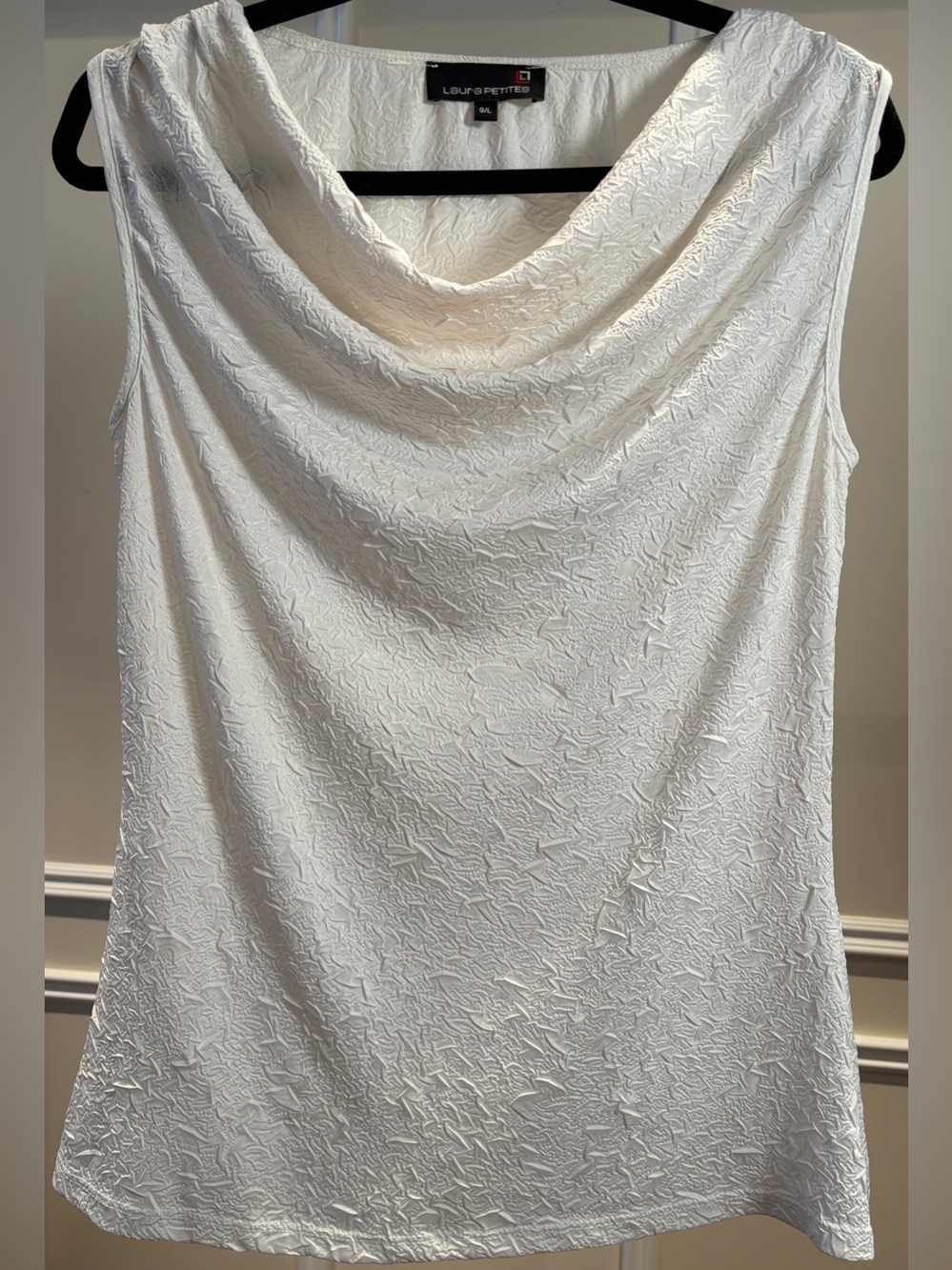 Ivory Sleeveless Cowl-Neck Camisole featuring a Soft-Textured Fabric